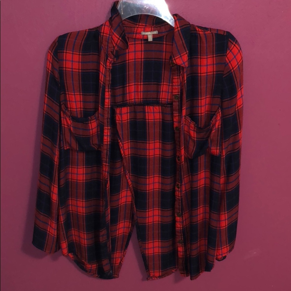 Charlotte Russe Open Back Flannel